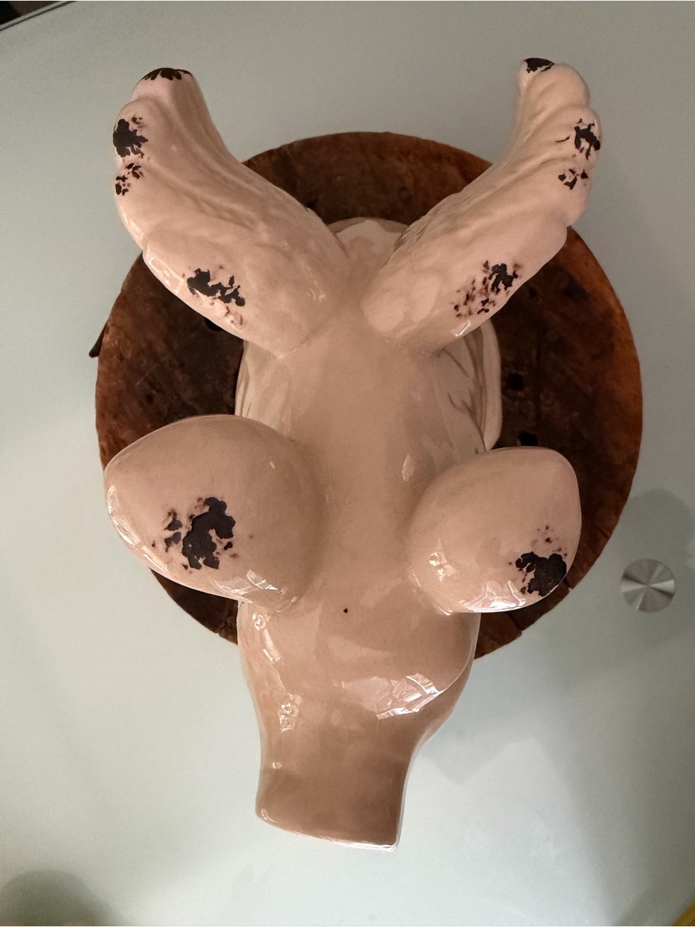 🐷🪽 Large Cream Ceramic Pig | Decorative Home Art - Picture 2 of 9